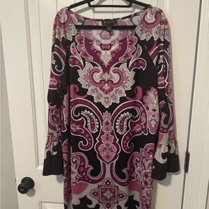 INC International Concepts Purple and Black Patterned Dress